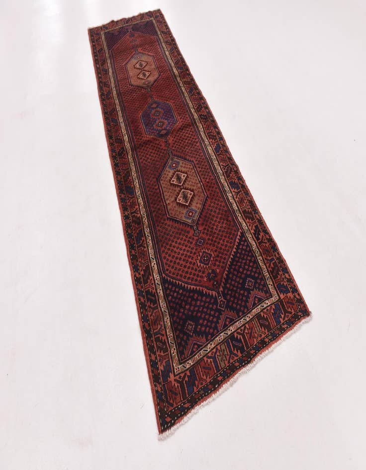 Detail image of 3' 5 x 10'  Hand Knotted Koliaei Persian Wool Runner Rug