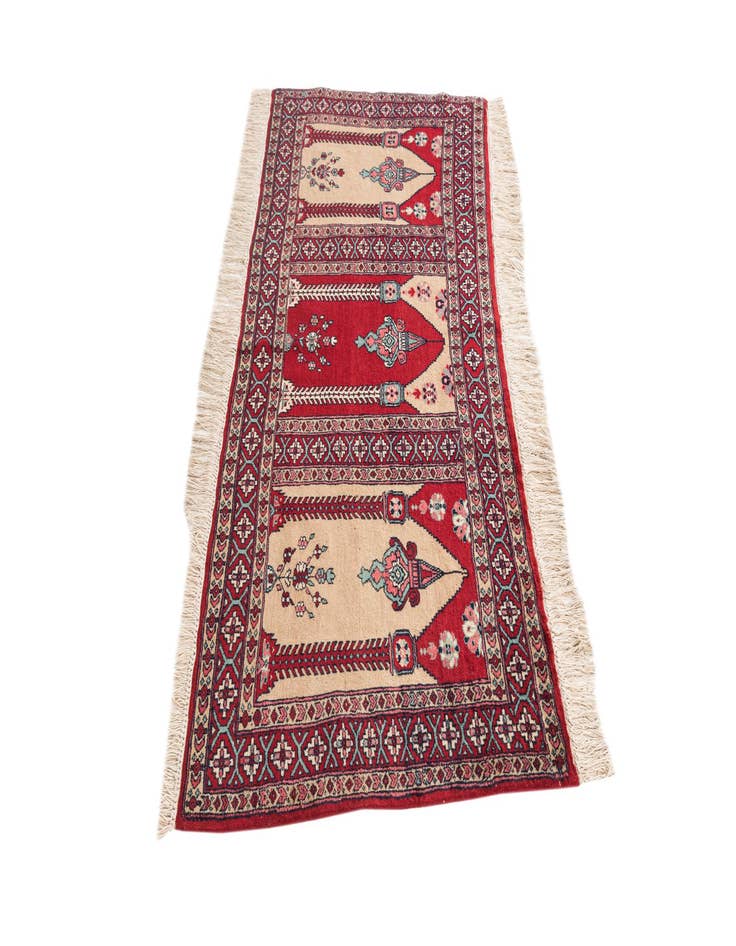 Detail image of 2' 7 x 6' 7  Hand Knotted Lahour Oriental Wool Runner Rug