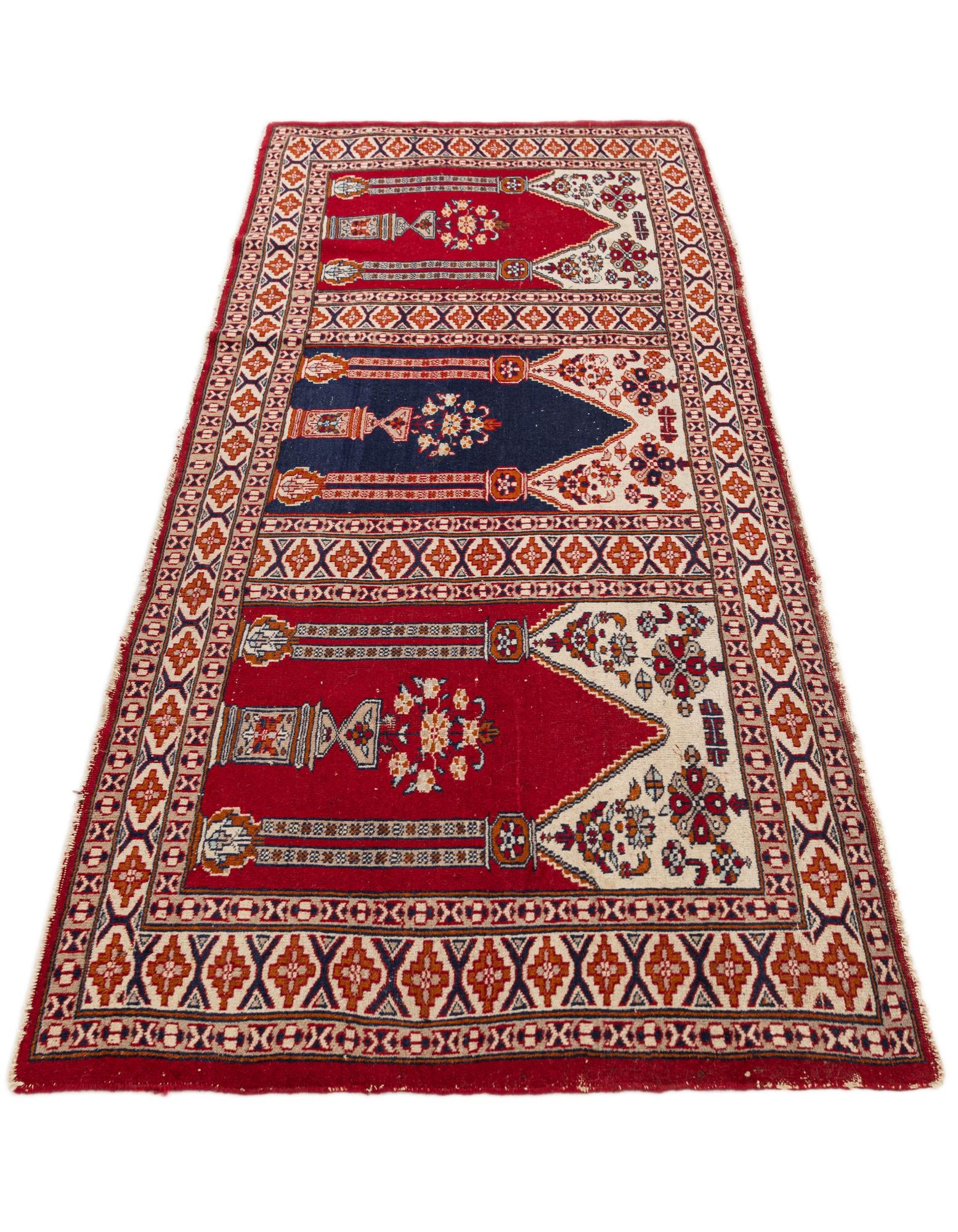 2' 6 x 6' 2 Hand Knotted Lahour Wool Runner Rug