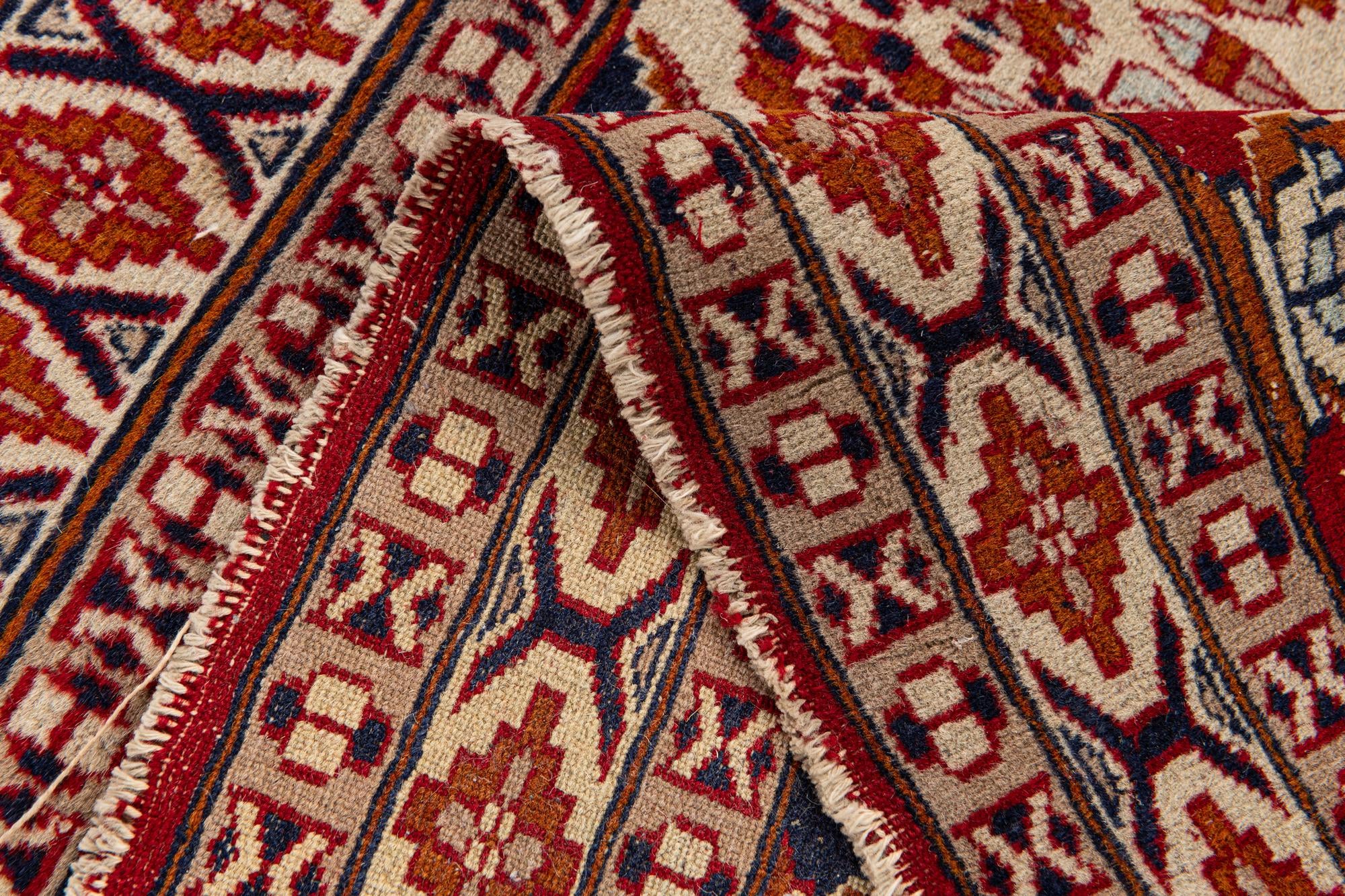 2' 6 x 6' 2 Hand Knotted Lahour Wool Runner Rug