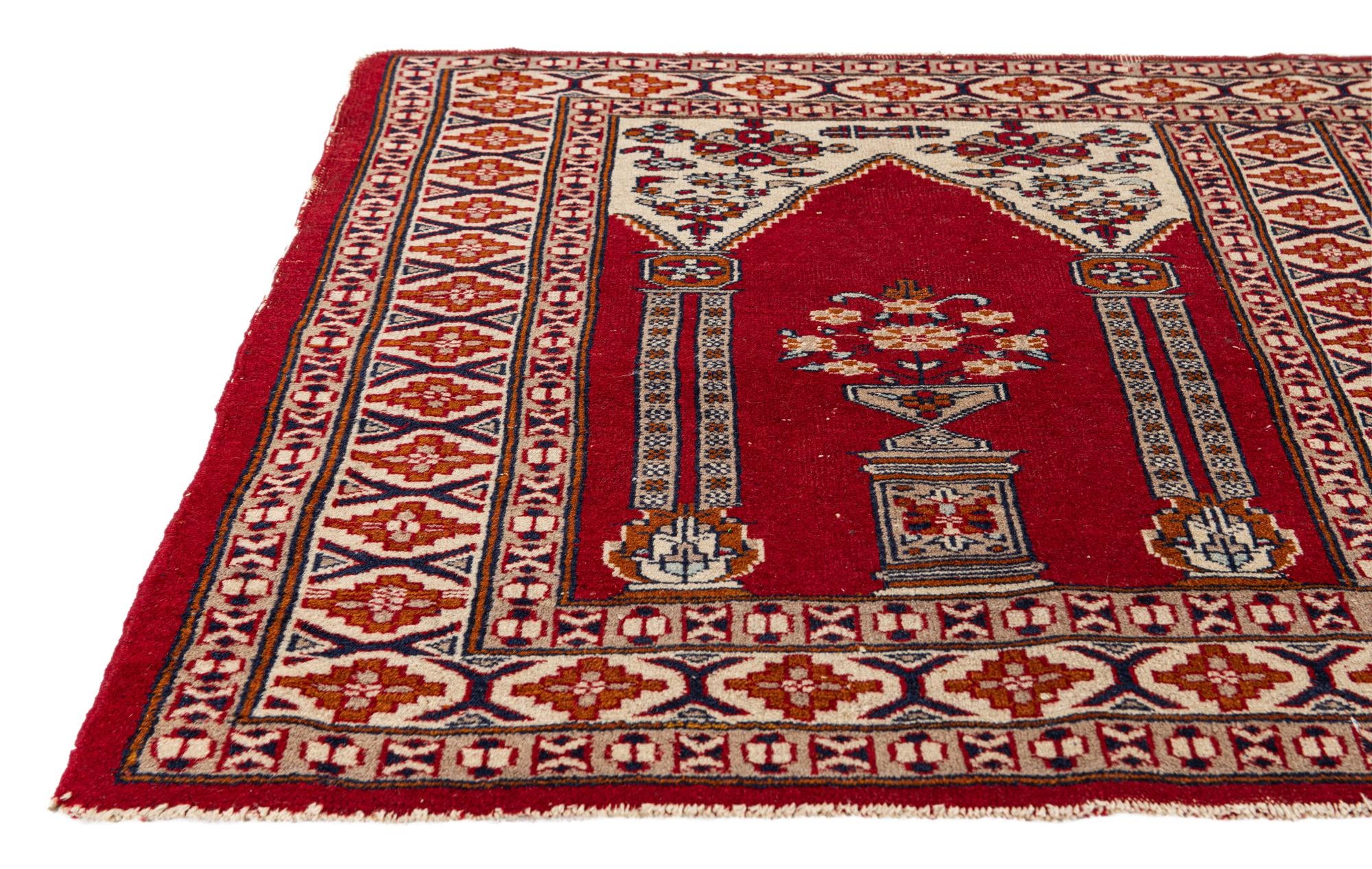 2' 6 x 6' 2 Hand Knotted Lahour Wool Runner Rug