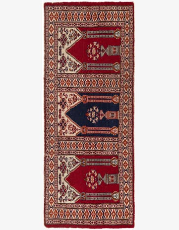 2' 6 x 6' 2 Hand Knotted Lahour Wool Runner Rug