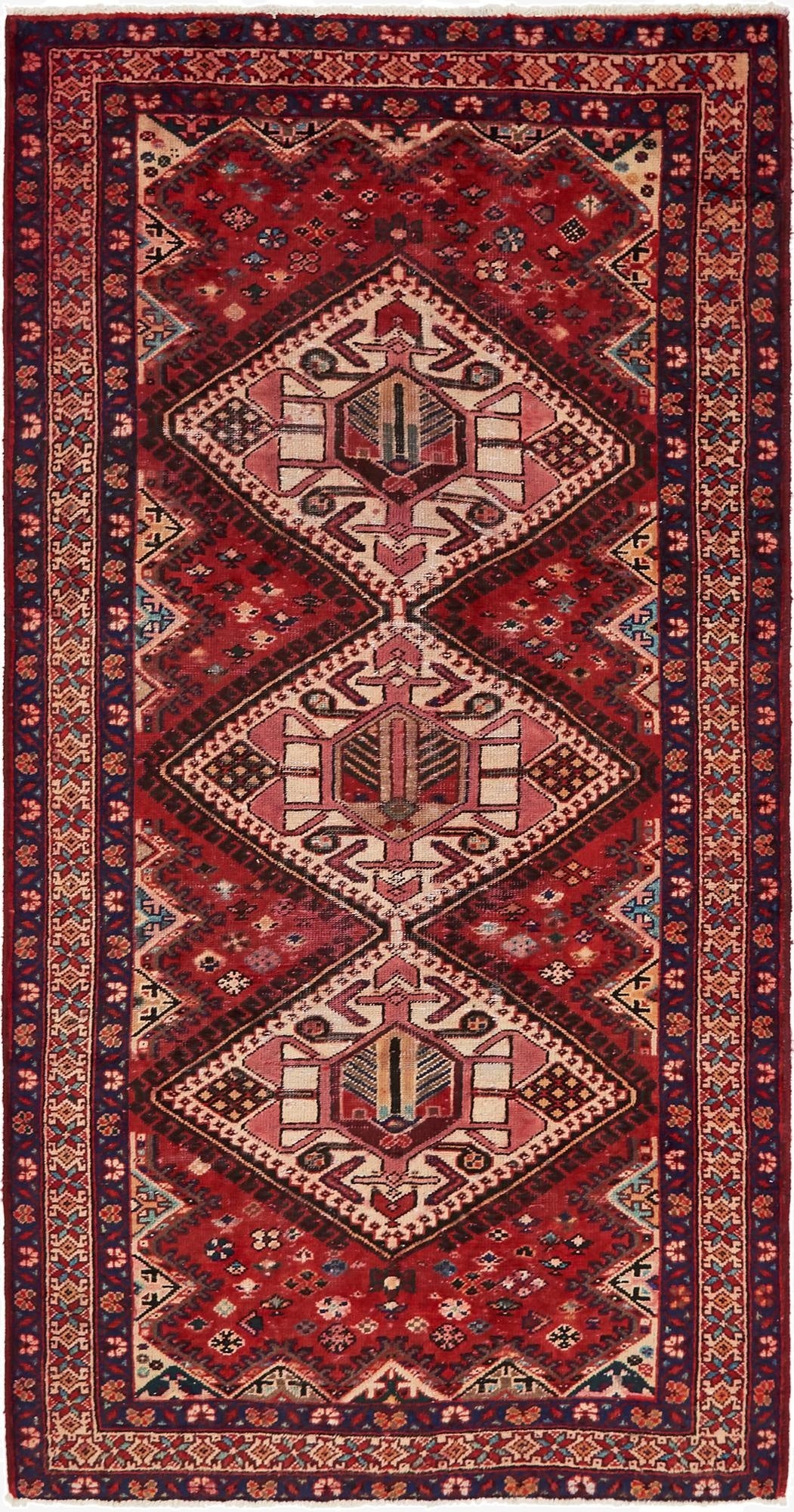 5' x 9' 10  Hand Knotted Mahal Persian Wool Runner Rug