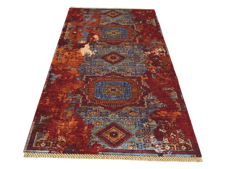 Detail image of 2' 11 x 6' 11 Hand Knotted Mamluk Ziegler Runner Rug