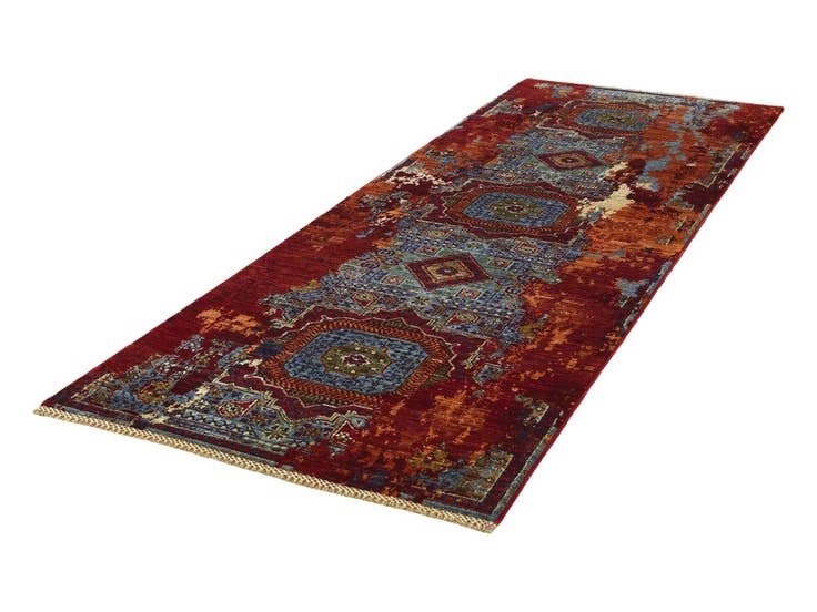 Detail image of 2' 11 x 8' 6 Hand Knotted Mamluk Ziegler Runner Rug