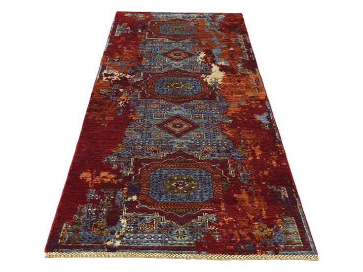 Detail image of 2' 11 x 8' 6 Hand Knotted Mamluk Ziegler Runner Rug
