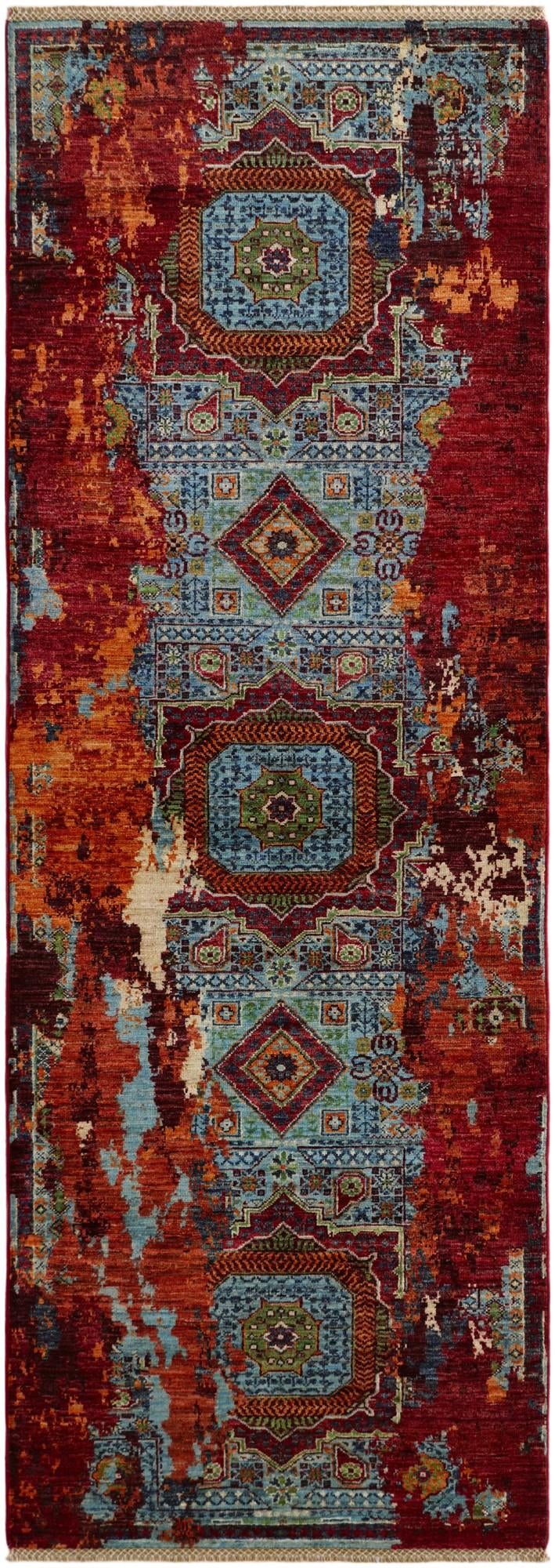 2' 11 x 8' 6 Hand Knotted Mamluk Ziegler Runner Rug