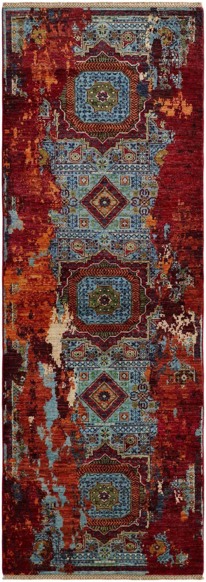 2' 11 x 8' 6 Hand Knotted Mamluk Ziegler Runner Rug