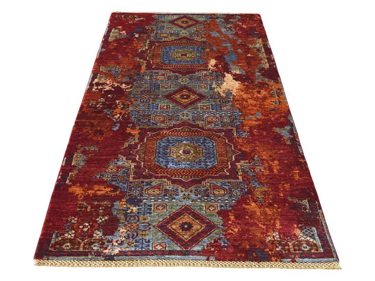 Detail image of 2' 11 x 6' 11 Hand Knotted Mamluk Ziegler Runner Rug