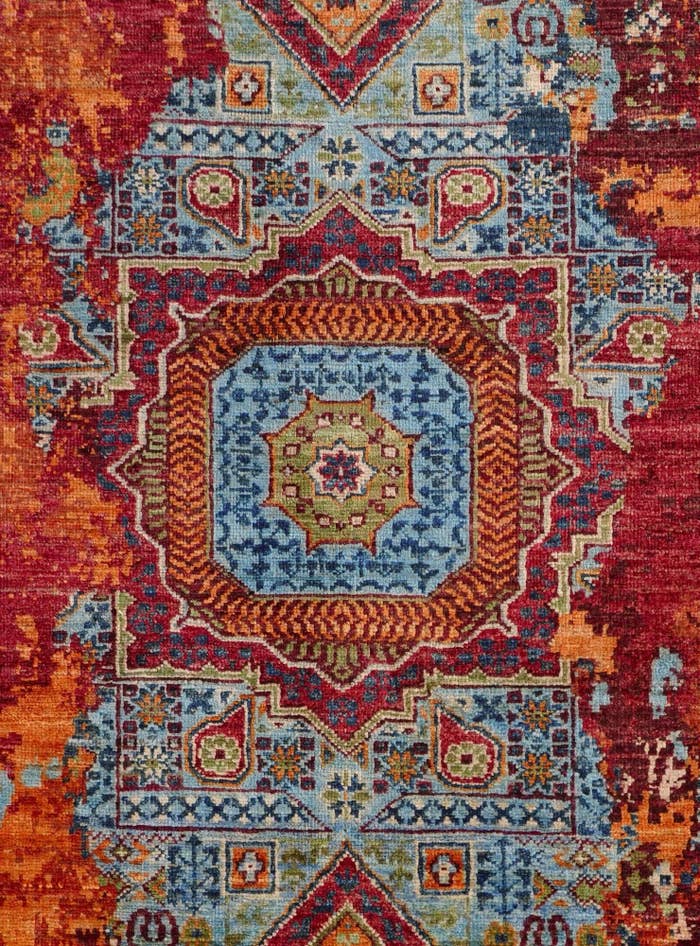 Detail image of 2' 11 x 6' 11 Hand Knotted Mamluk Ziegler Runner Rug
