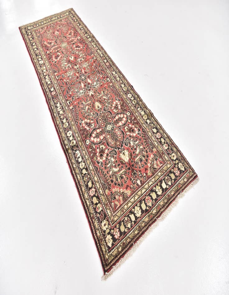 Detail image of 3' 5 x 10'  Hand Knotted Mehraban Persian Wool Runner Rug