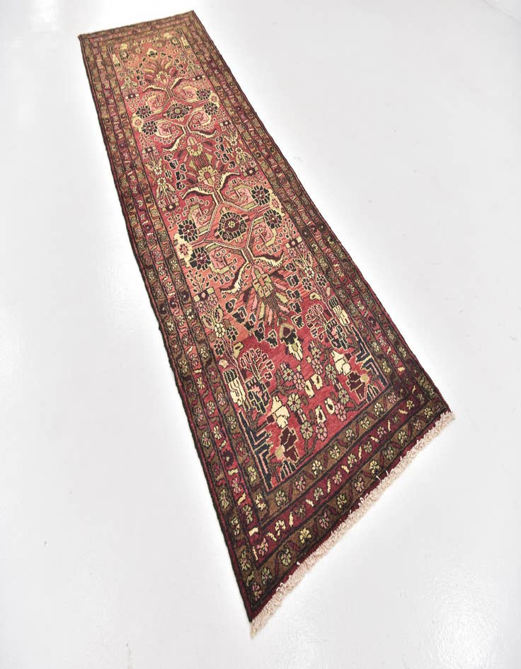 Detail image of 3' 5 x 10'  Hand Knotted Mehraban Persian Wool Runner Rug