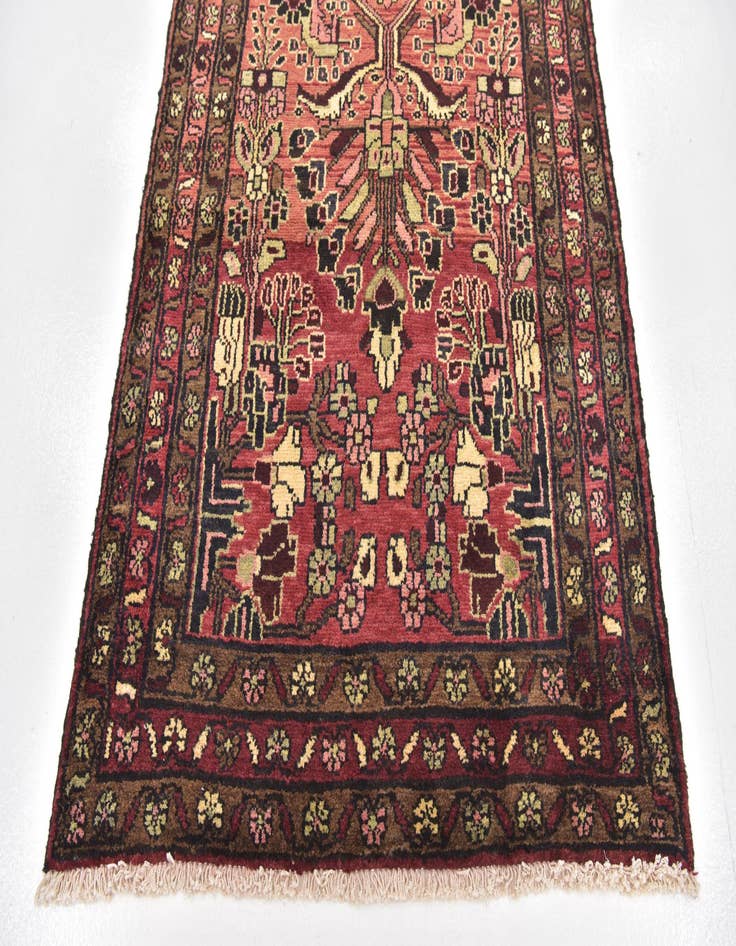 Detail image of 3' 5 x 10'  Hand Knotted Mehraban Persian Wool Runner Rug