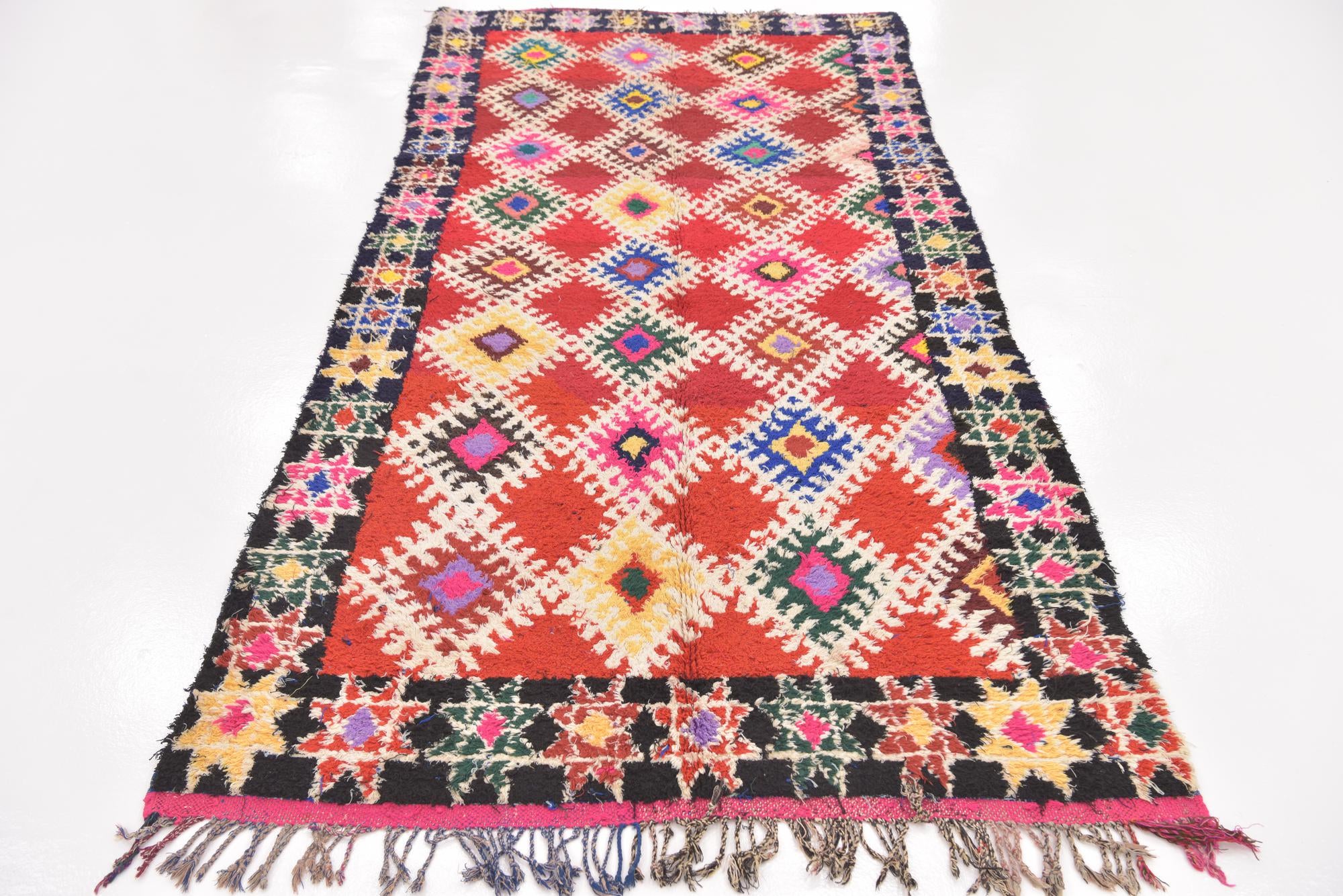 4' 8 x 9' 6 Hand Knotted Moroccan Wool Runner Rug