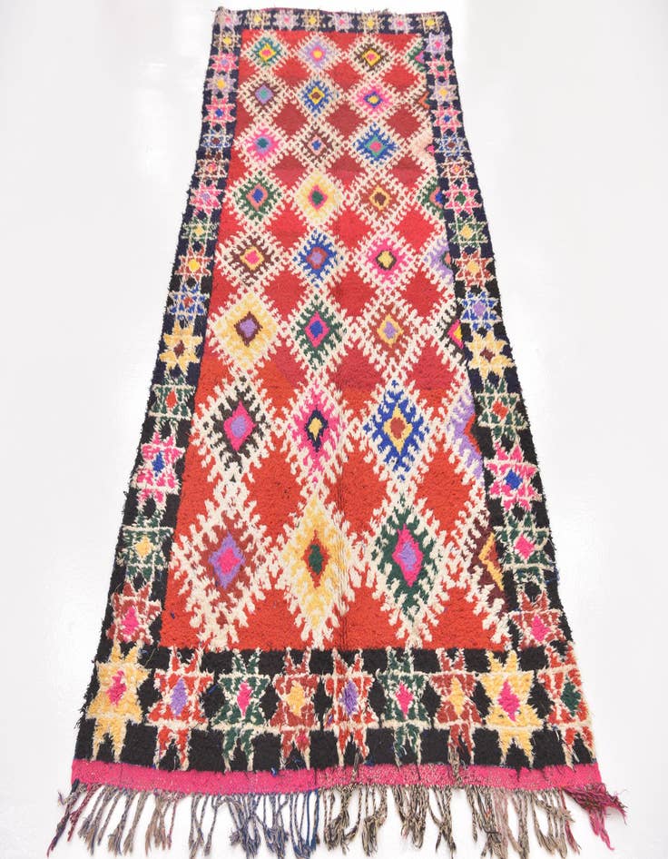 Detail image of 4' 8 x 9' 6  Hand Knotted Moroccan Wool Runner Rug