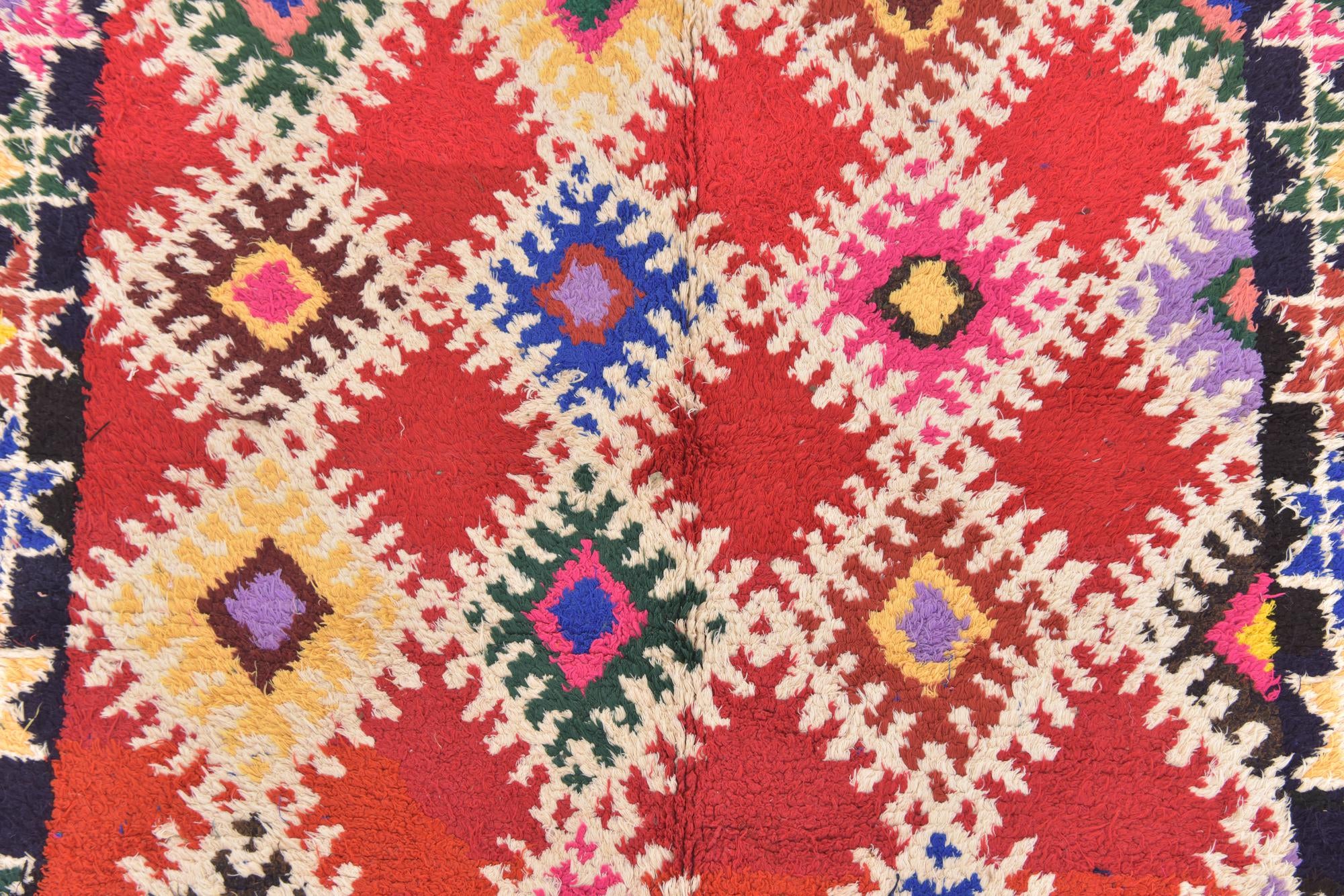 4' 8 x 9' 6 Hand Knotted Moroccan Wool Runner Rug