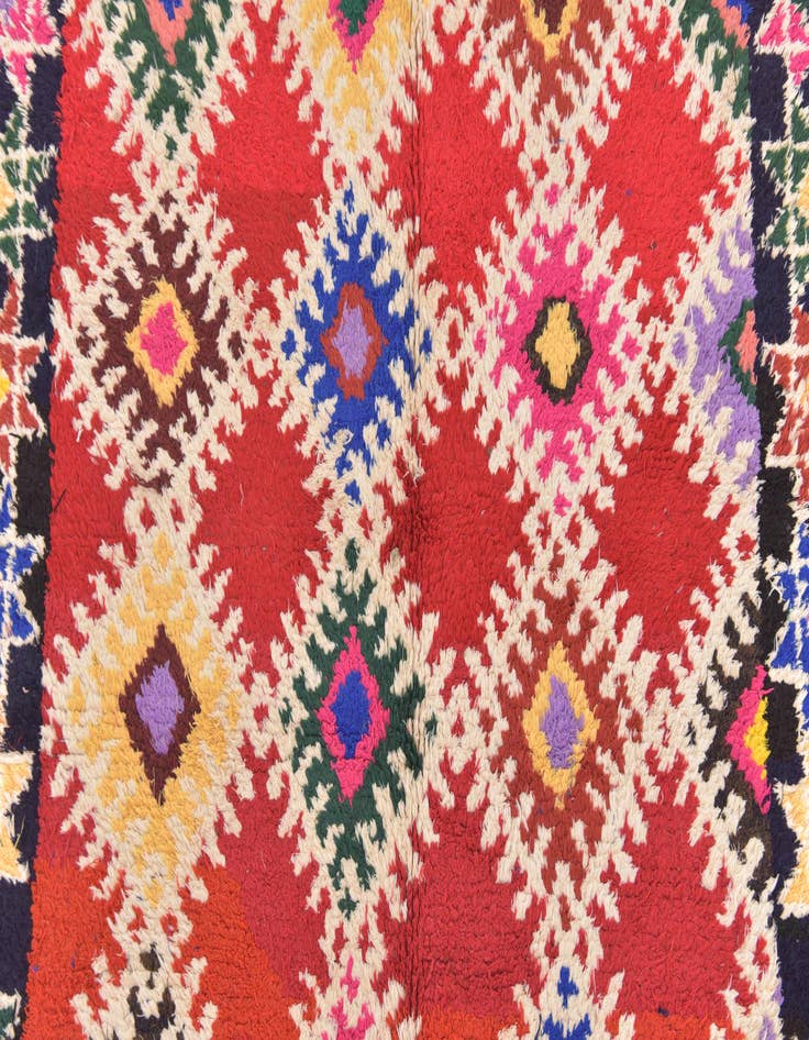 Detail image of 4' 8 x 9' 6  Hand Knotted Moroccan Wool Runner Rug