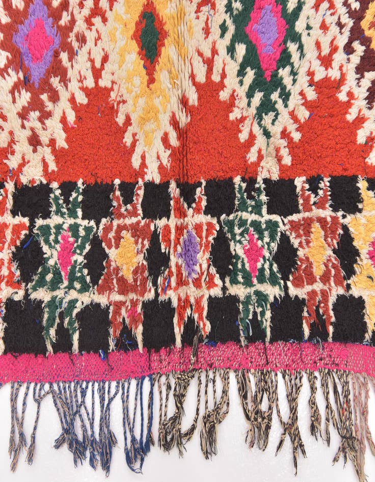 Detail image of 4' 8 x 9' 6  Hand Knotted Moroccan Wool Runner Rug