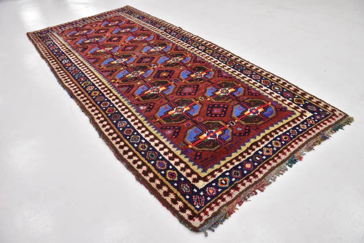 Detail image of 5' 4 x 11' 6 Hand Knotted Moroccan Wool Runner Rug