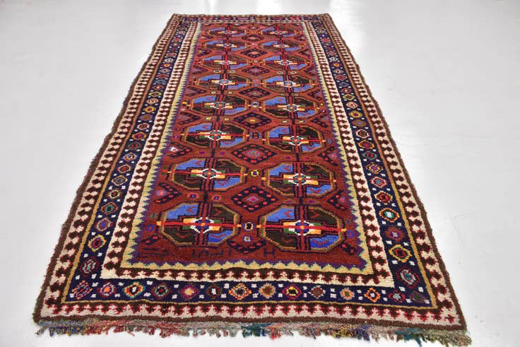 Detail image of 5' 4 x 11' 6 Hand Knotted Moroccan Wool Runner Rug