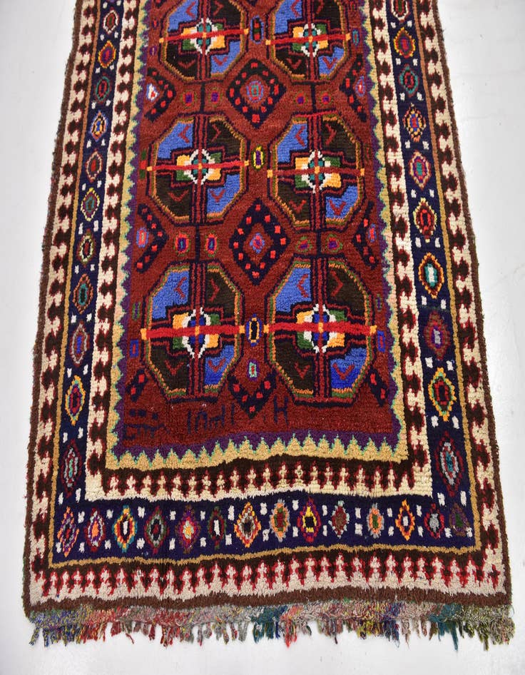 Detail image of 5' 4 x 11' 6  Hand Knotted Moroccan Wool Runner Rug