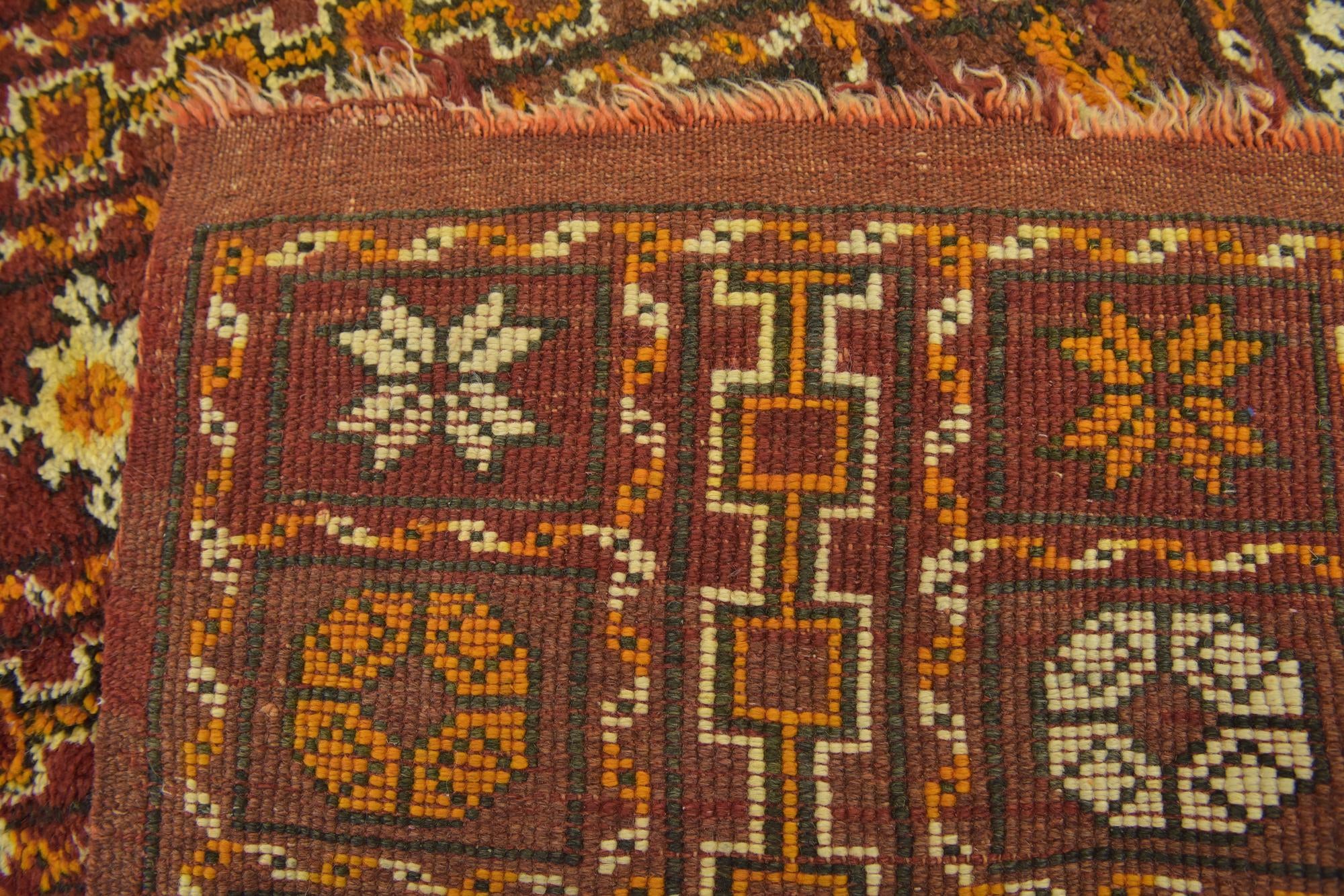4' 5 x 8' 2 Hand Knotted Moroccan Wool Runner Rug