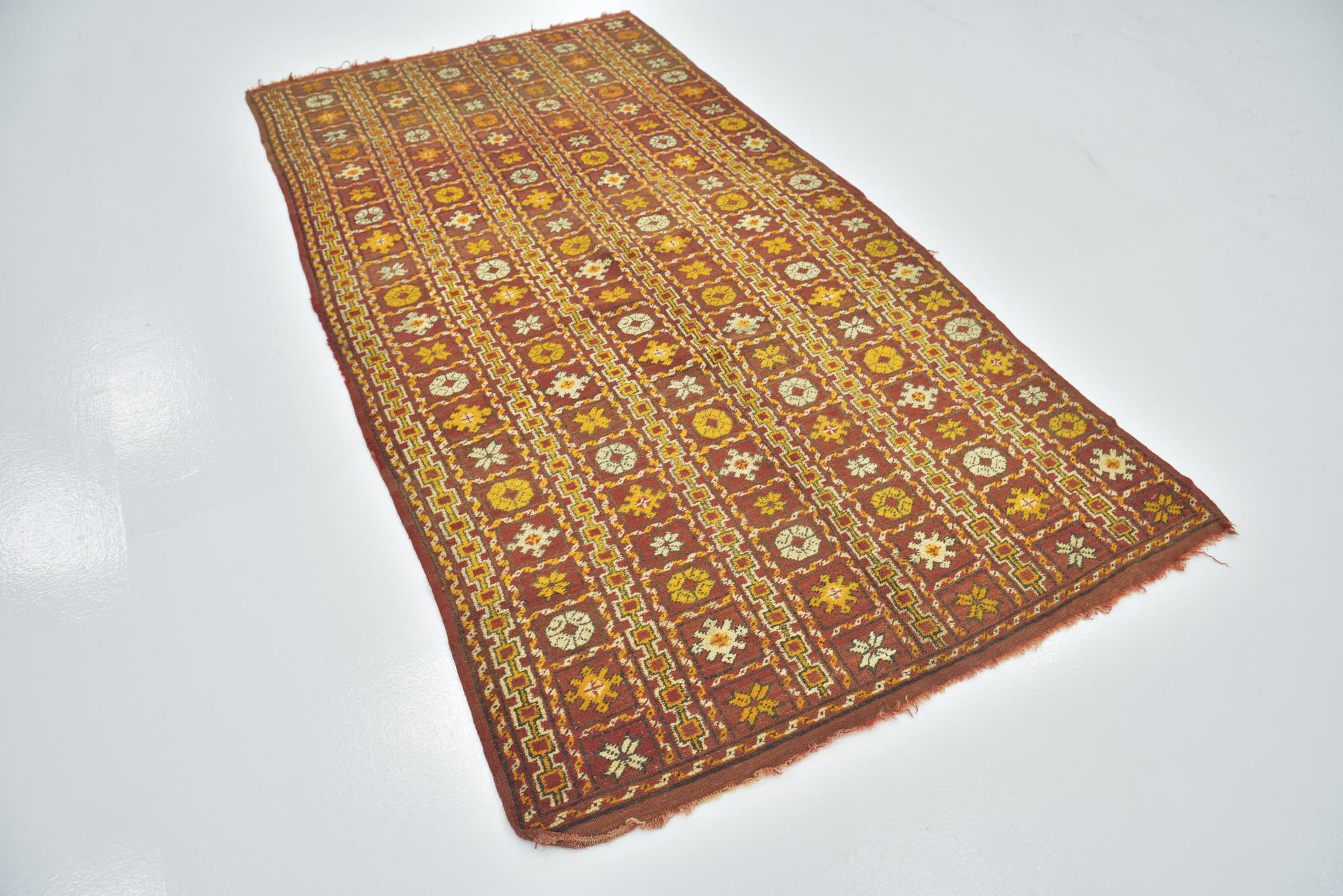 4' 5 x 8' 2 Hand Knotted Moroccan Wool Runner Rug