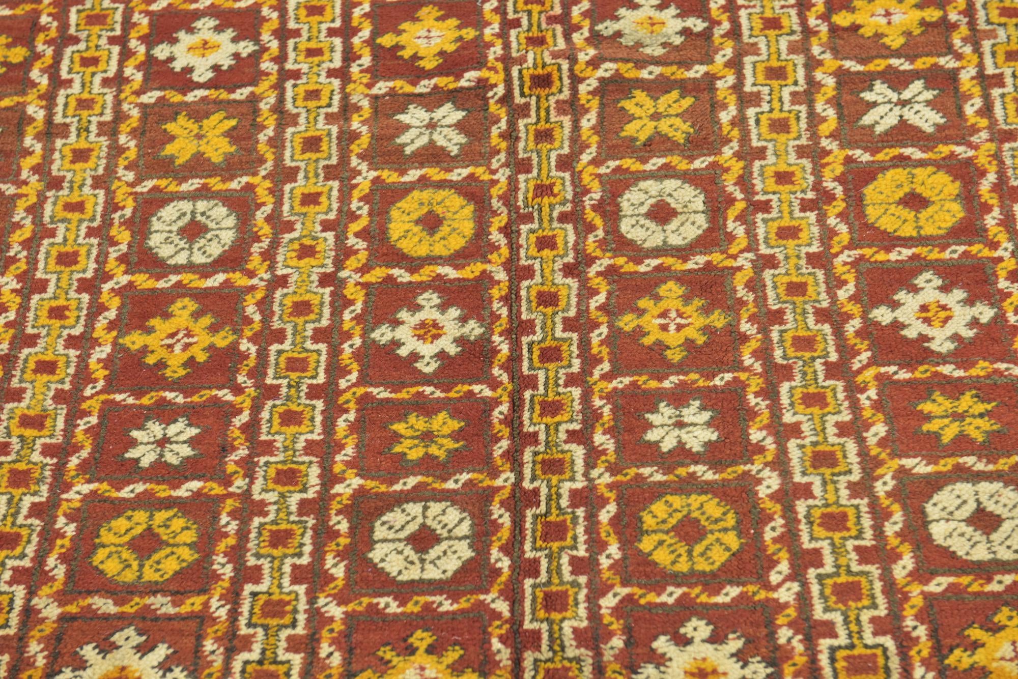 4' 5 x 8' 2 Hand Knotted Moroccan Wool Runner Rug