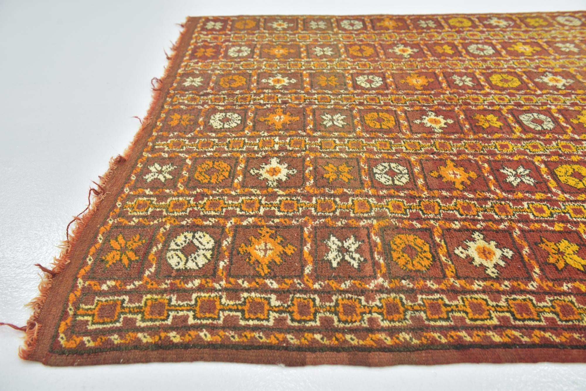 4' 5 x 8' 2 Hand Knotted Moroccan Wool Runner Rug
