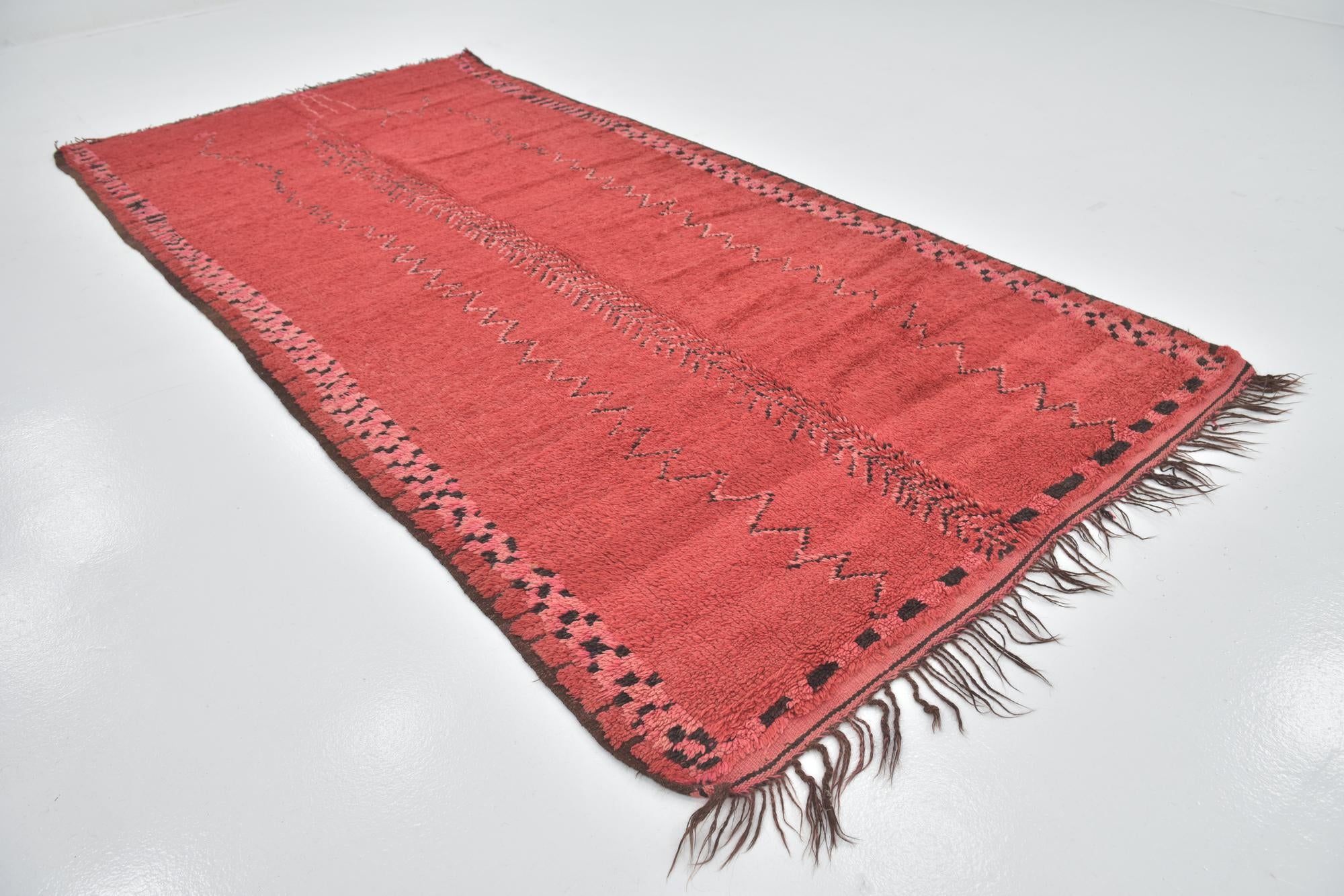 5' 9 x 12' 3 Hand Knotted Moroccan Wool Runner Rug