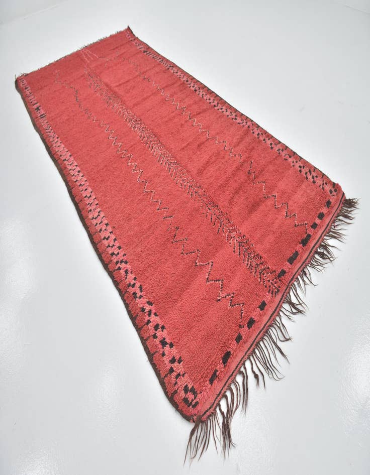 Detail image of 5' 9 x 12' 3 Hand Knotted Moroccan Wool Runner Rug