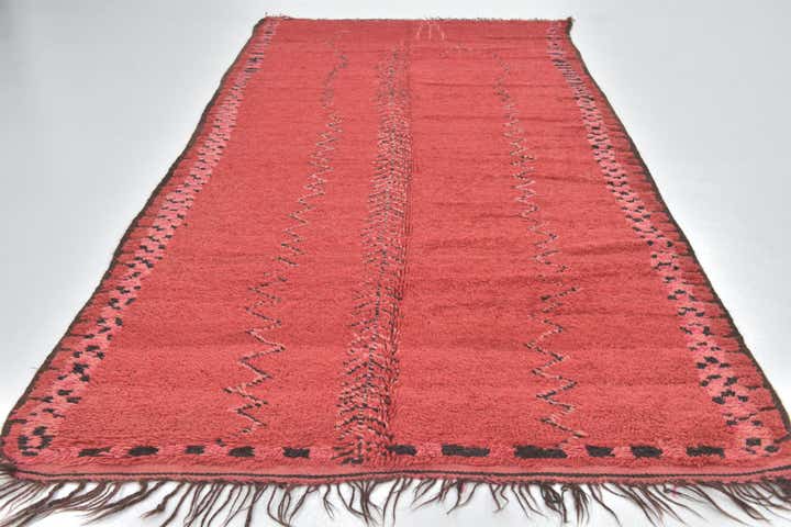 5' 9 x 12' 3 Hand Knotted Moroccan Wool Runner Rug