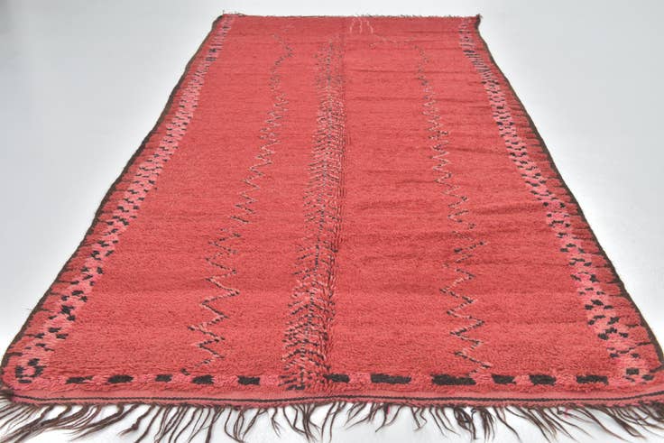 Detail image of 5' 9 x 12' 3 Hand Knotted Moroccan Wool Runner Rug