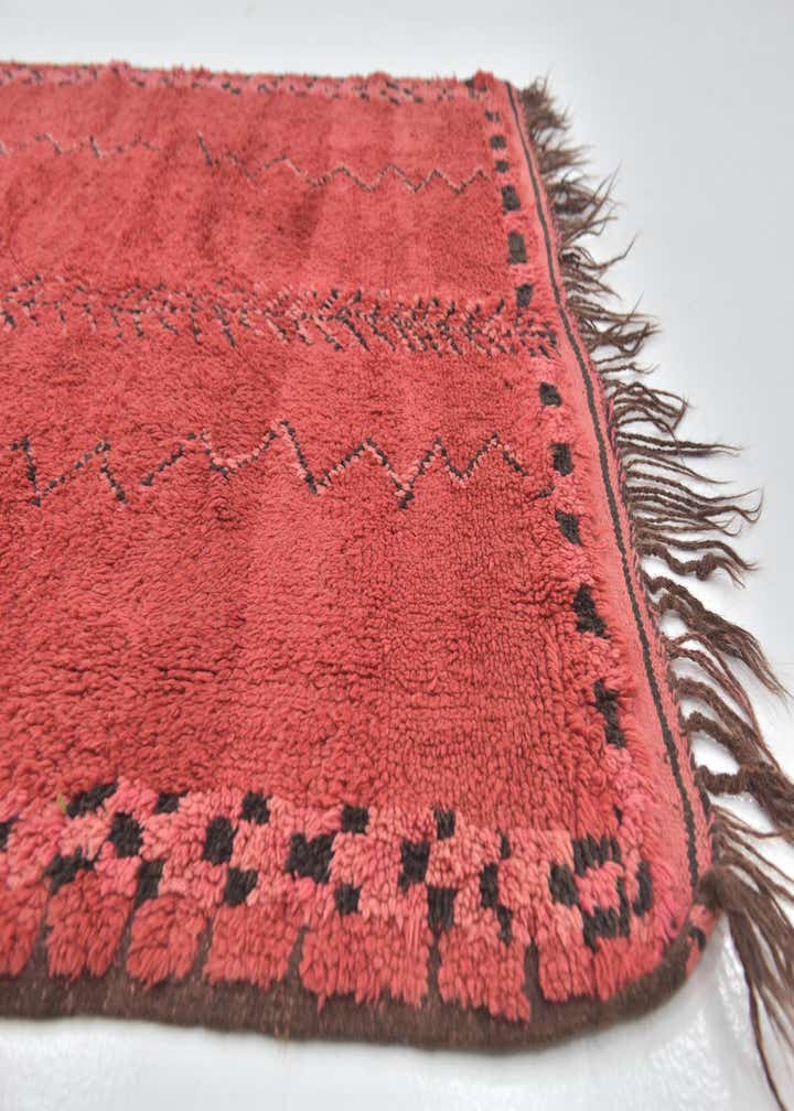 5' 9 x 12' 3 Hand Knotted Moroccan Wool Runner Rug