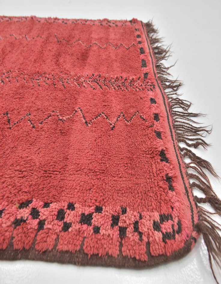 Detail image of 5' 9 x 12' 3 Hand Knotted Moroccan Wool Runner Rug