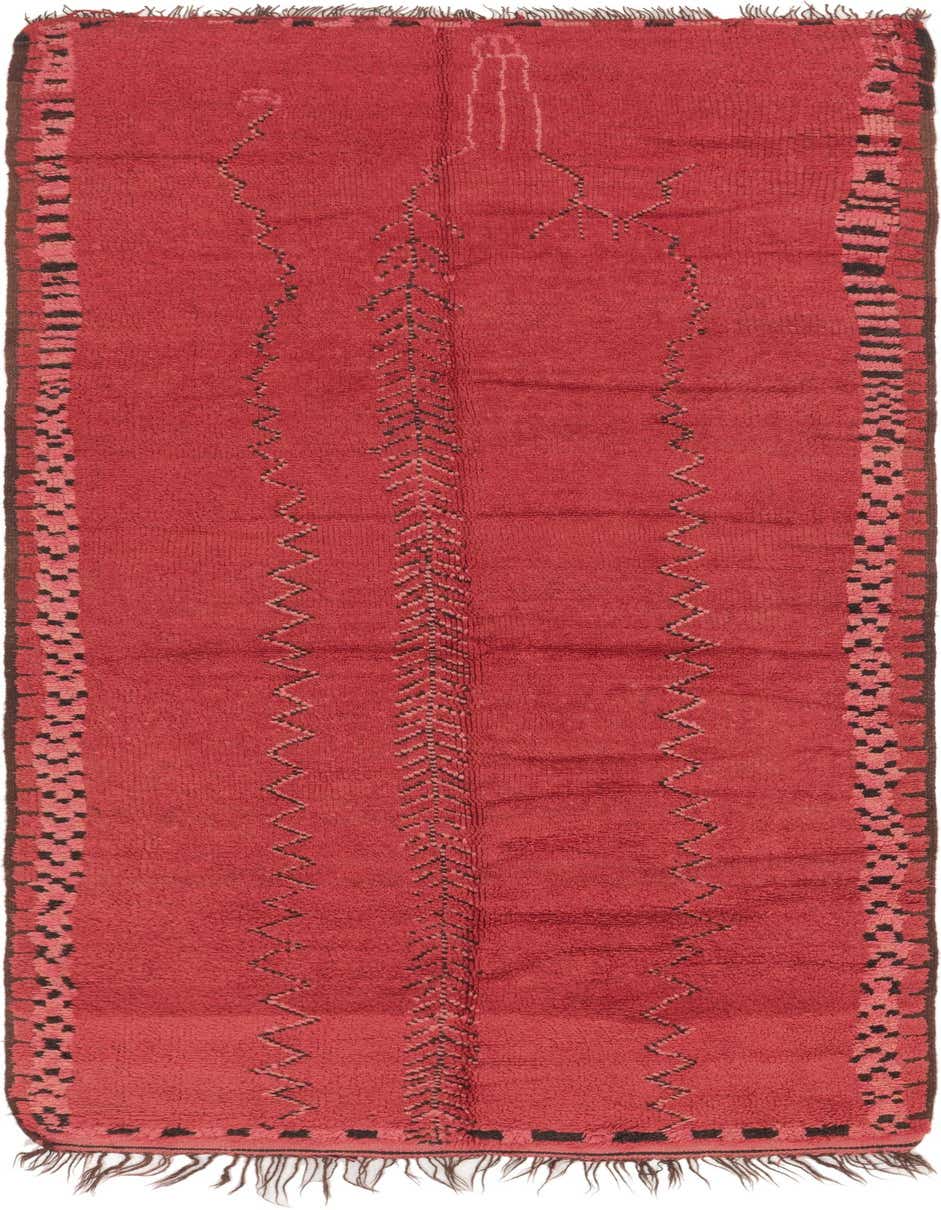 5' 9 x 12' 3 Hand Knotted Moroccan Wool Runner Rug