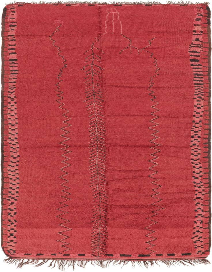 Detail image of 5' 9 x 12' 3 Hand Knotted Moroccan Wool Runner Rug