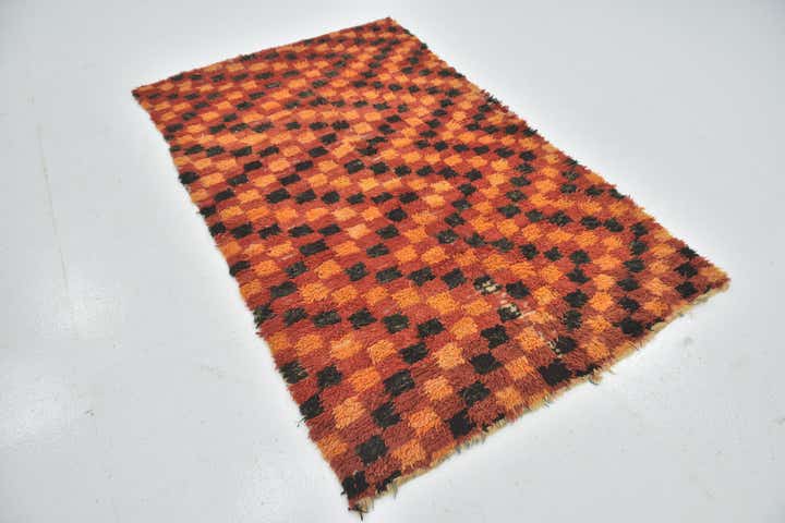 4' 6 x 7' 8 Hand Knotted Moroccan Wool Runner Rug