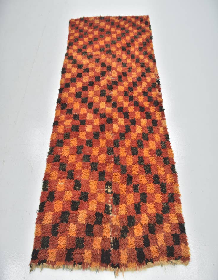 Detail image of 4' 6 x 7' 8  Hand Knotted Moroccan Wool Runner Rug