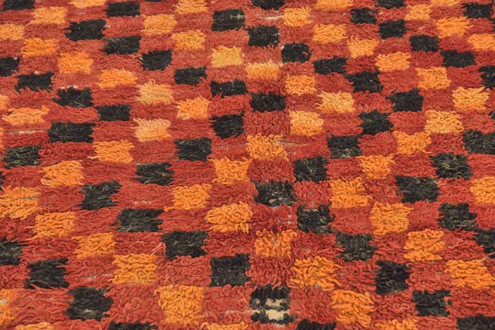 4' 6 x 7' 8 Hand Knotted Moroccan Wool Runner Rug