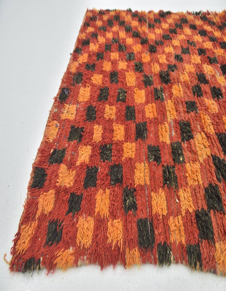 Detail image of 4' 6 x 7' 8  Hand Knotted Moroccan Wool Runner Rug