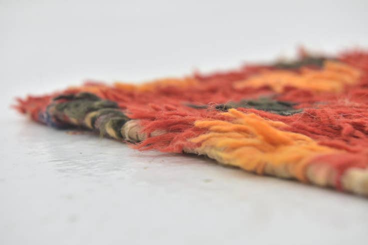 Detail image of 4' 6 x 7' 8 Hand Knotted Moroccan Wool Runner Rug