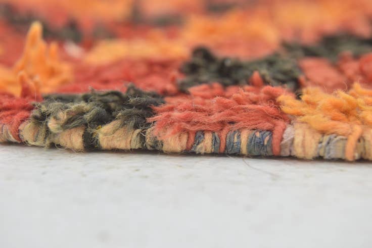 Detail image of 4' 6 x 7' 8 Hand Knotted Moroccan Wool Runner Rug