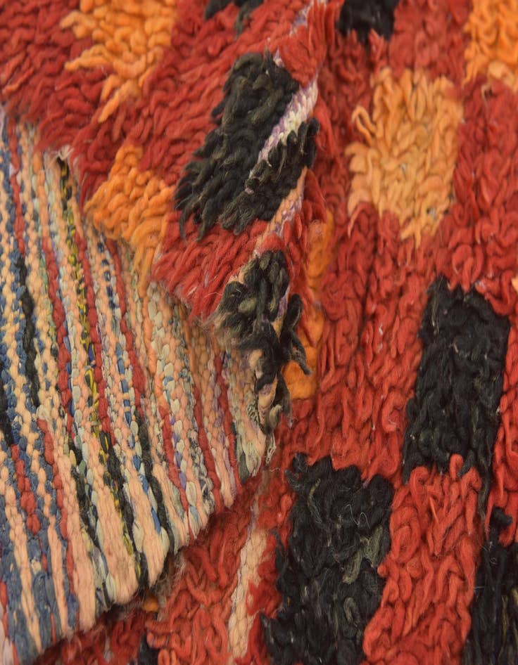 Detail image of 4' 6 x 7' 8  Hand Knotted Moroccan Wool Runner Rug