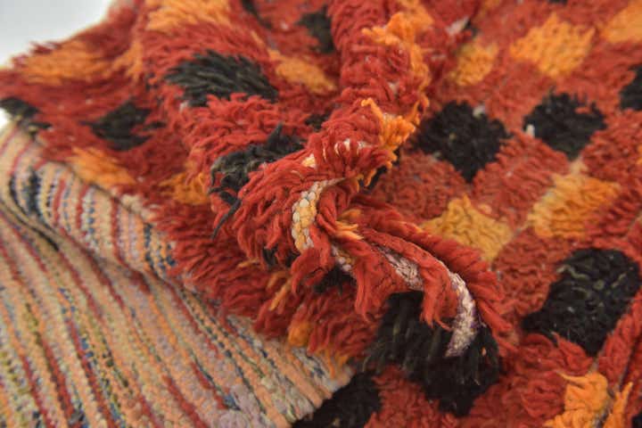 4' 6 x 7' 8 Hand Knotted Moroccan Wool Runner Rug