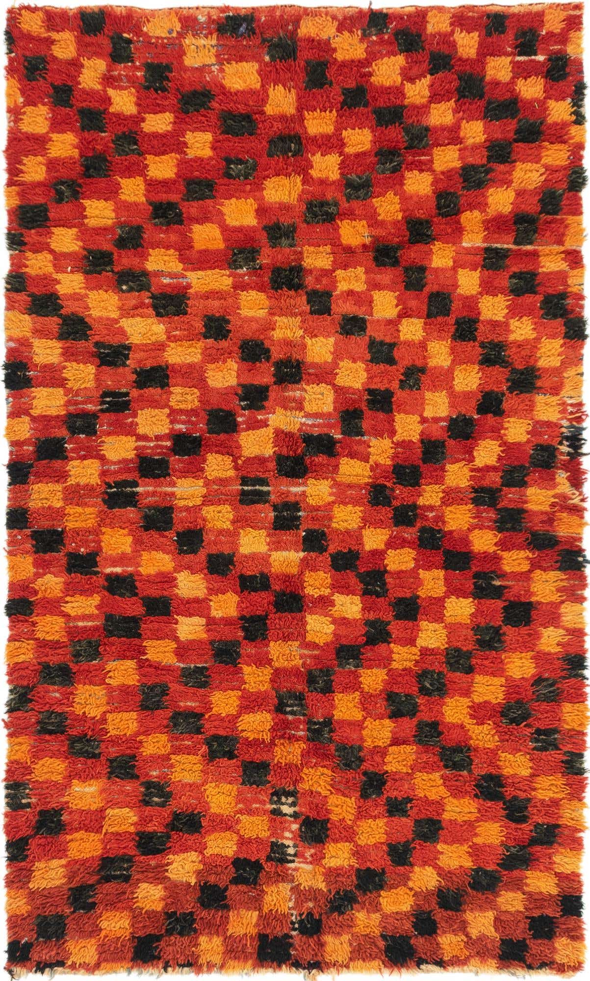 4' 6 x 7' 8 Hand Knotted Moroccan Wool Runner Rug