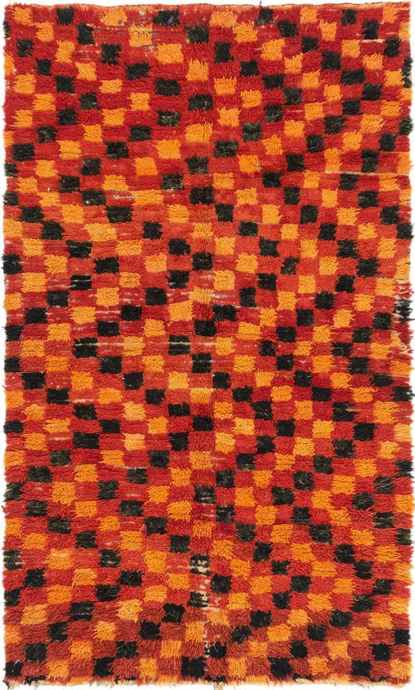 4' 6 x 7' 8 Hand Knotted Moroccan Wool Runner Rug
