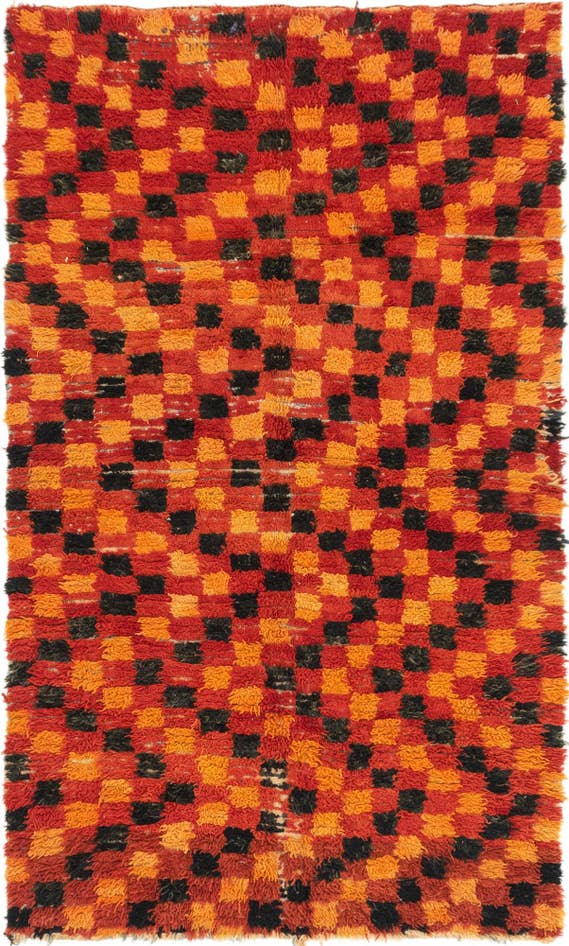 Detail image of 4' 6 x 7' 8 Hand Knotted Moroccan Wool Runner Rug