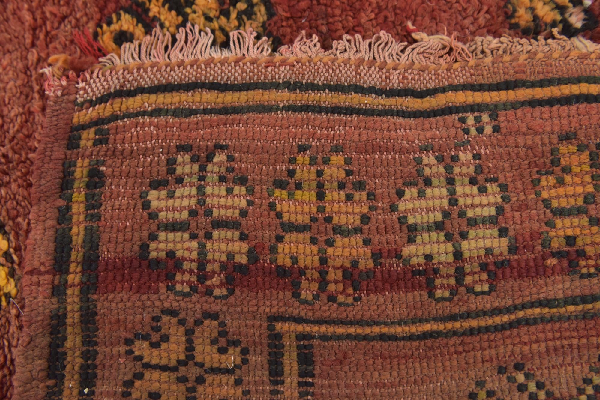 4' 3 x 8' 9 Hand Knotted Moroccan Wool Runner Rug