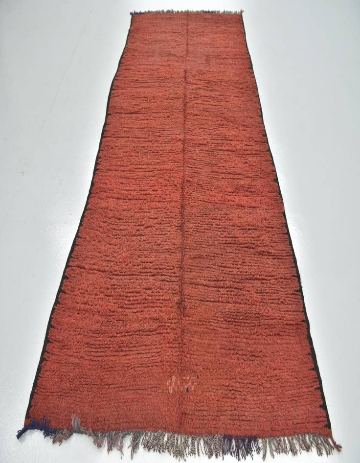 Detail image of 4' 10 x 9' 10  Hand Knotted Moroccan Wool Runner Rug